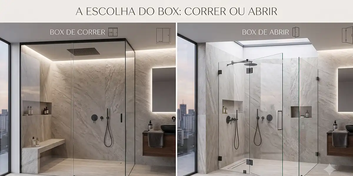 Box de Vidro de Correr ou de Abrir